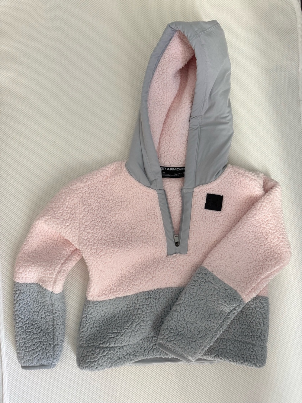 Under Armour Pink and Gray Sherpa Half-Zip Hoodie